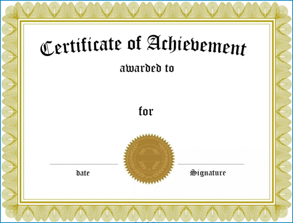 √ Free Printable Certificate Of Achievement Template intended for Certificate Of Achievement Template Word