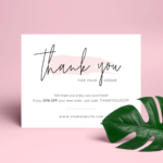 Editable Thank You Card Template Watercolour in Thank You Notes Templates