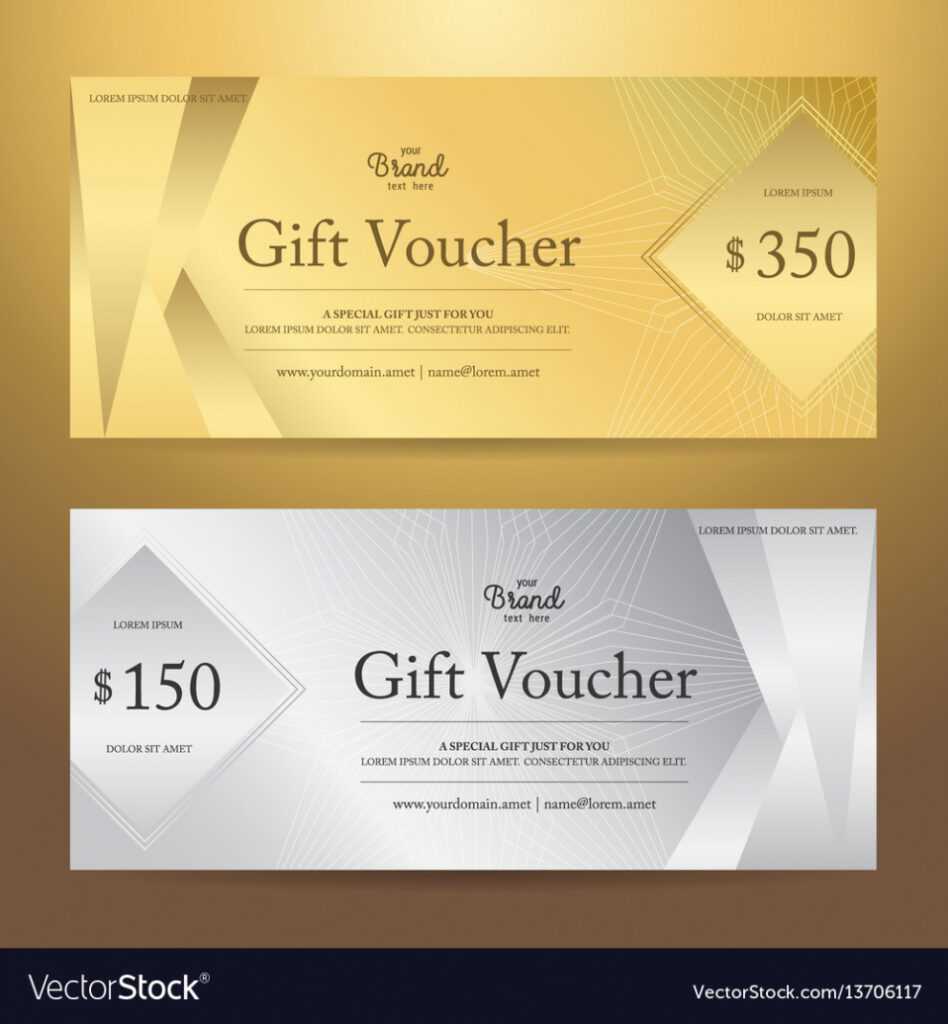 Elegant Gift Voucher Or Gift Card Template Vector Image with Elegant Gift Certificate Template