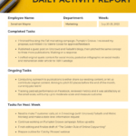 Employee Daily Activity Report Template within Company Progress Report Template