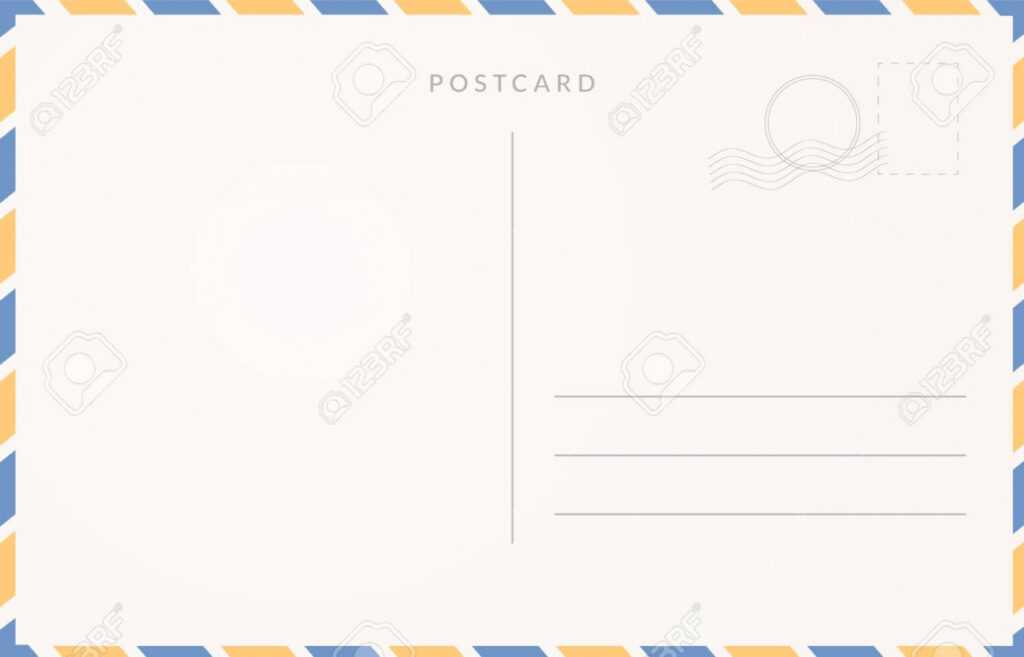 Empty Postcard Template. Moder Travel Card Design with Postcard Ai Template