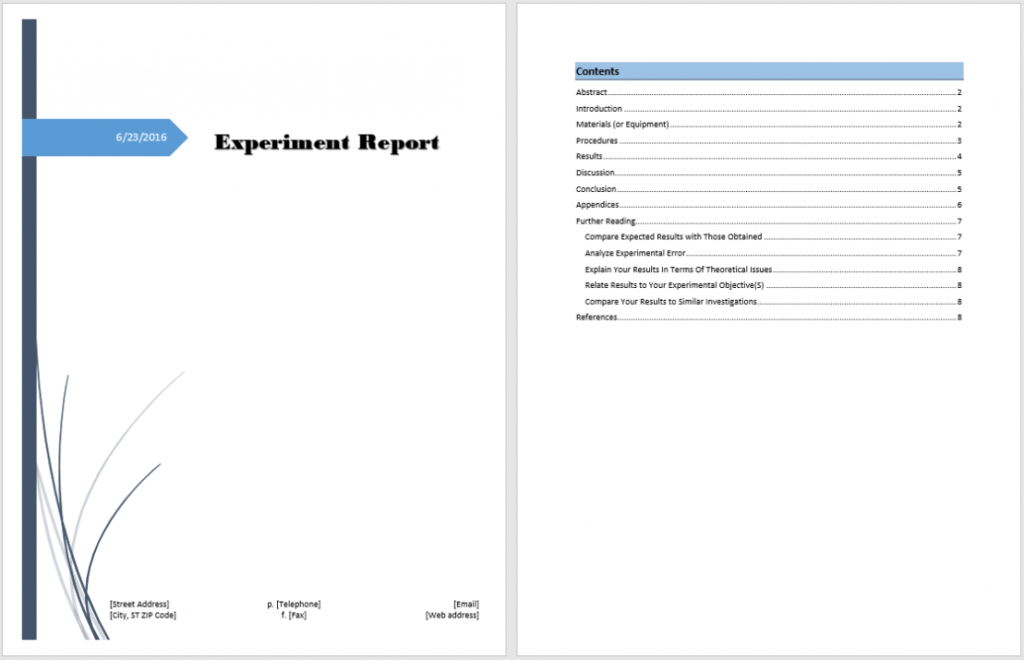Experiment Report Template - Microsoft Word Templates for It Report Template For Word