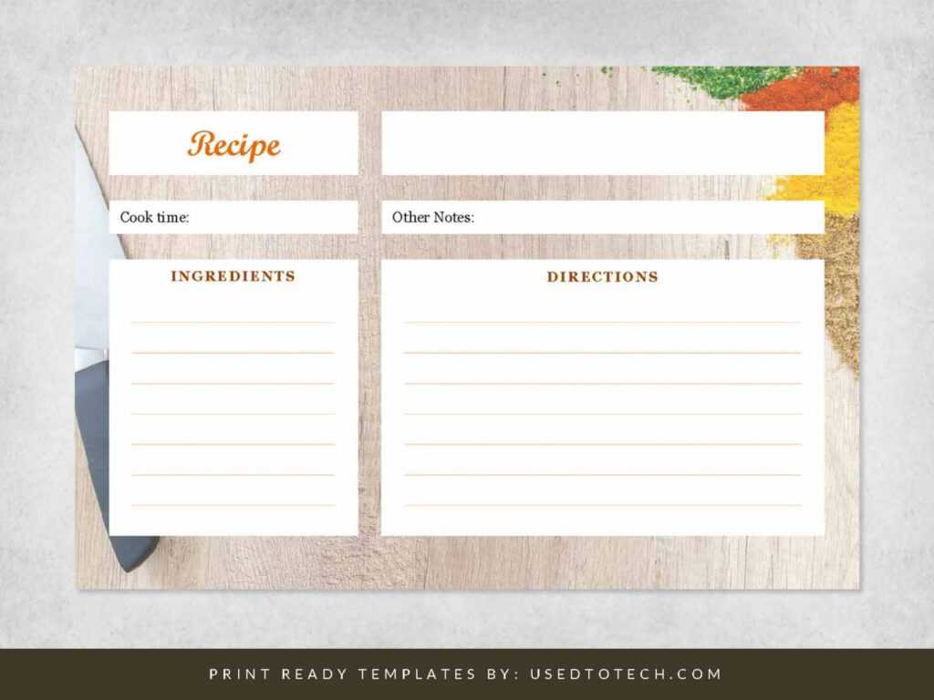 Fancy 4 X 6 Recipe Card Template For Word - Used To Tech for Free Recipe Card Templates For Microsoft Word
