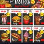 Fast Food Restaurant Menu Board Template Design Vector Image within Menu Board Design Templates Free