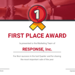 First Place Award Certificate Template with First Place Certificate Template