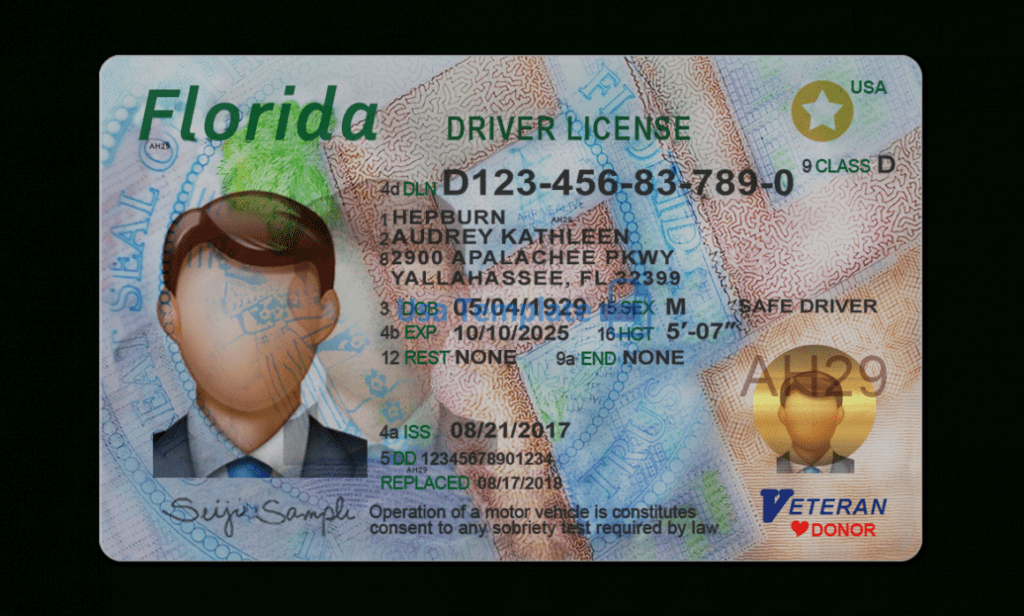 Florida Driver License Template Psd: High Quality Driving inside Florida Id Card Template