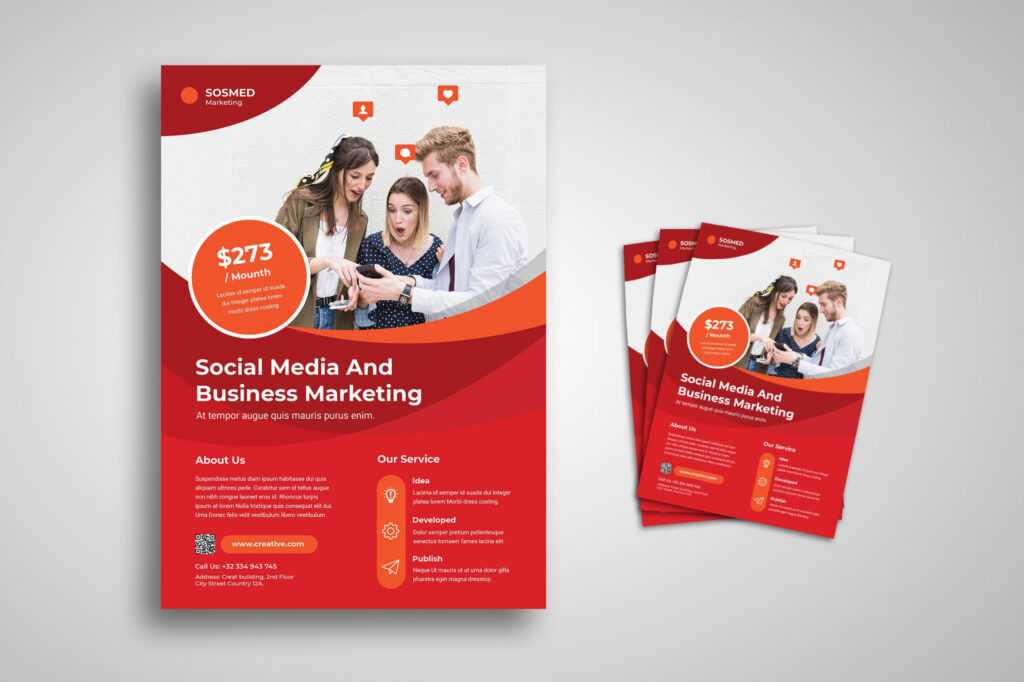 Flyer Template- Social Media Marketing with Social Media Brochure Template