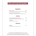Food And Wine Pairing Menu | Rules For Wine &amp; Food Pairing within Wine Tasting Menu Template