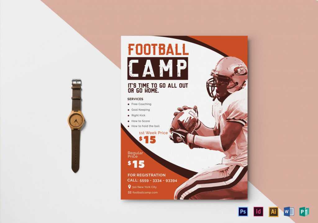 Football Camp Flyer Design Template In Psd, Word, Publisher intended for Football Camp Flyer Template