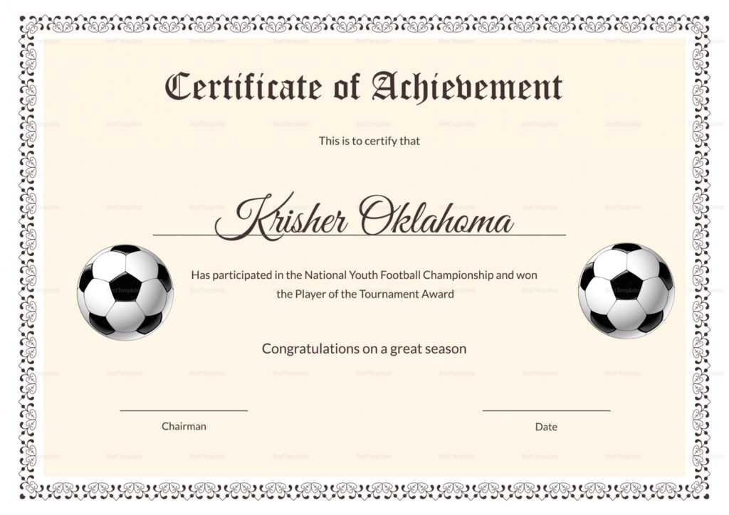 Football Certificate Template - Professional Template Ideas with regard to Football Certificate Template