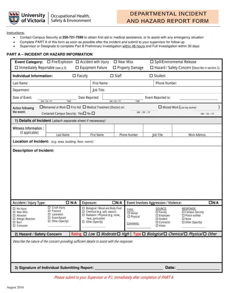 Free 13+ Hazard Report Forms In Ms Word | Pdf for Incident Hazard Report Form Template