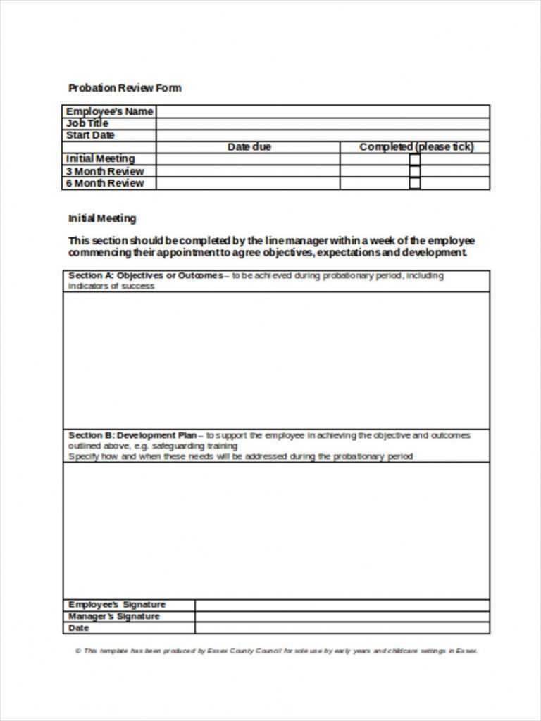 Free 8+ Probation Review Forms In Ms Word | Pdf throughout Probation Meeting Template