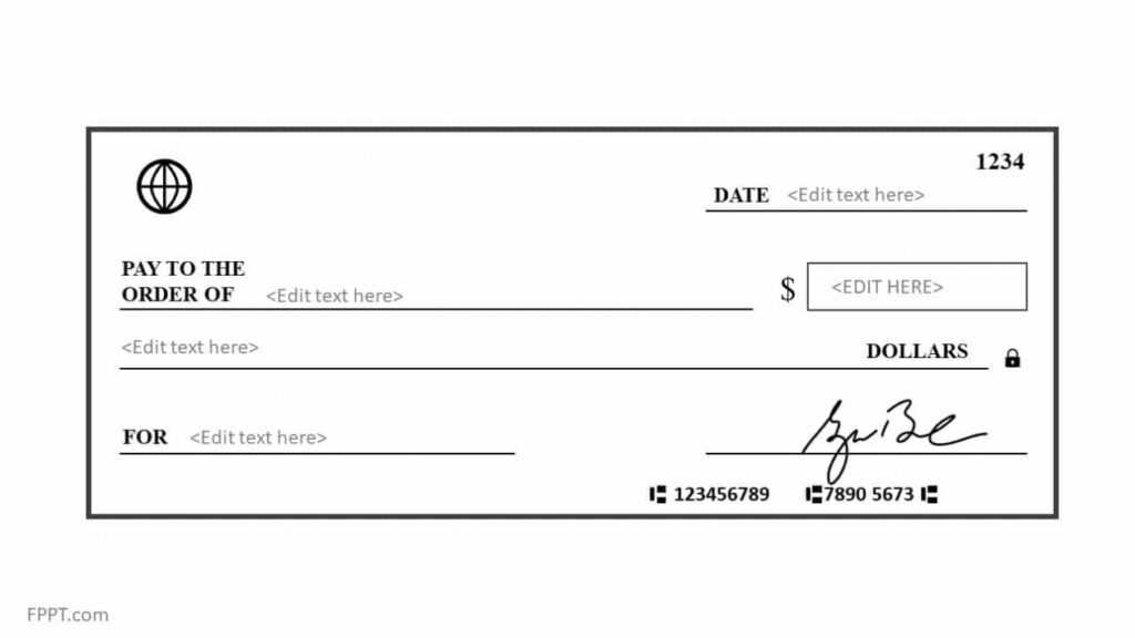 Free Blank Check Template For Powerpoint - Free Powerpoint intended for Editable Blank Check Template