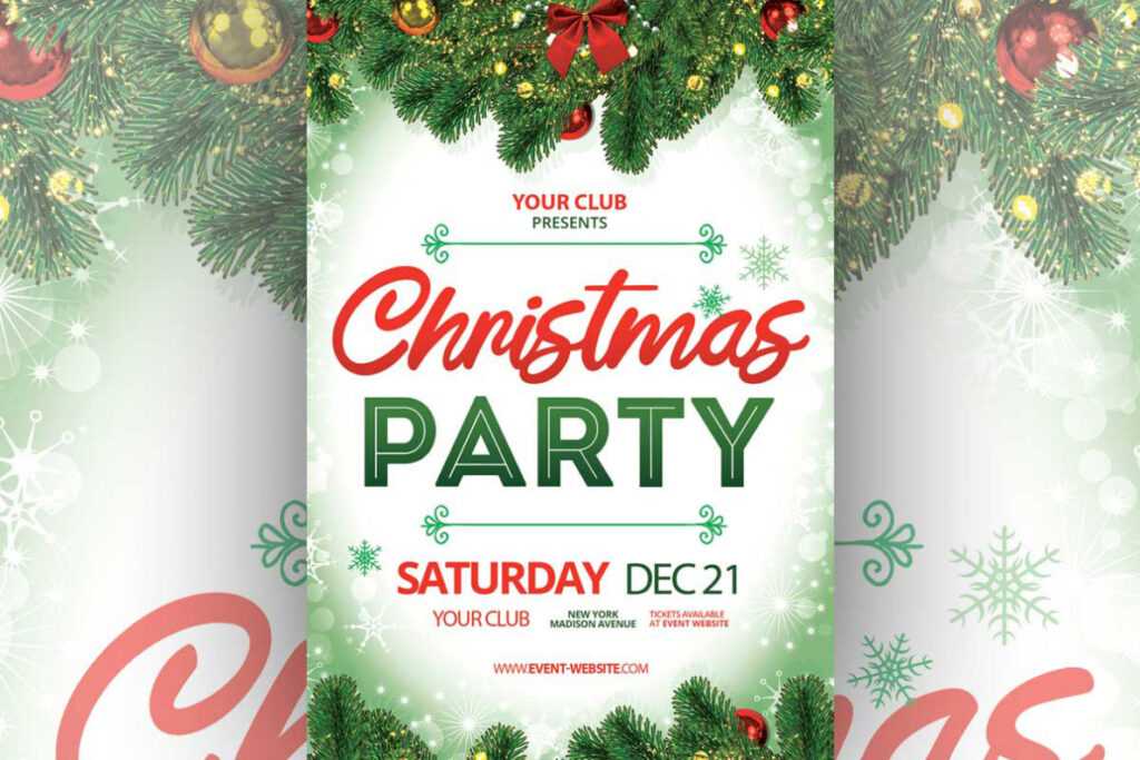 Free Christmas Party Flyer Template ~ Creativetacos with Free Christmas Party Flyer Templates