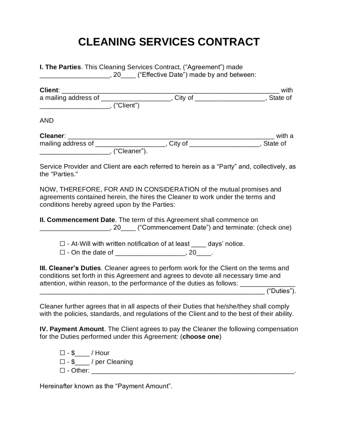 House Cleaning Proposal Template Pdf