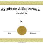 Free Customizable Certificate Of Achievement throughout Template For Certificate Of Award