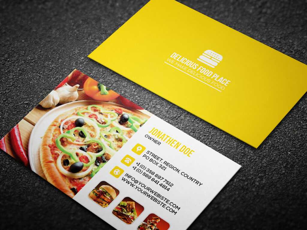 Free Delicious Food Business Card On Behance with Food Business Cards Templates Free