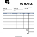 Free Dj (Disc Jockey) Invoice Template - Word | Pdf | Eforms with regard to Invoice Template For Dj Services