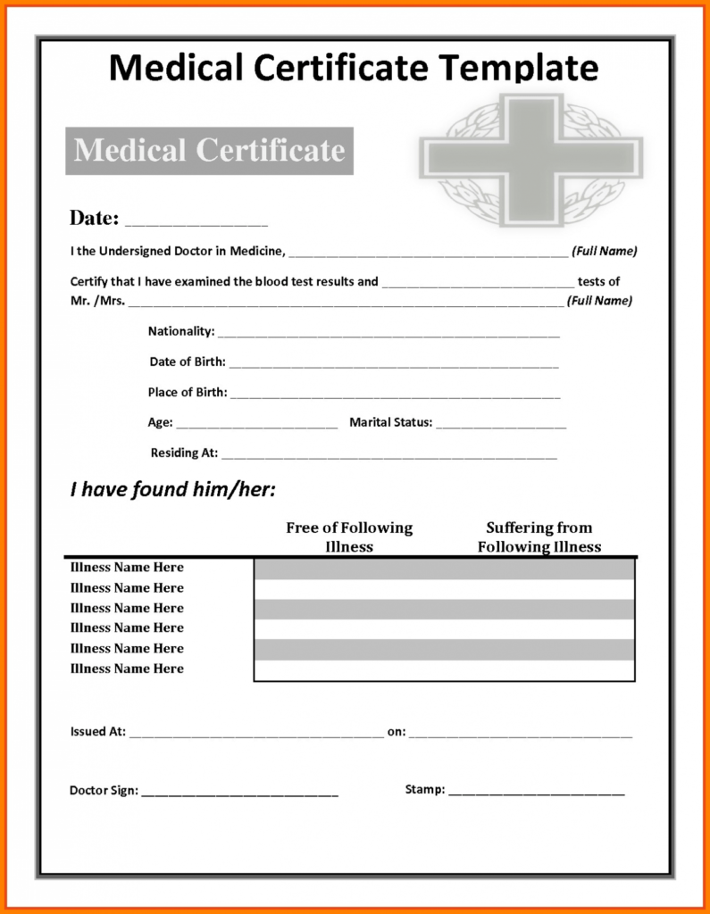 Free Fake Medical Certificate Template - Lewisburg District Umc pertaining to Free Fake Medical Certificate Template