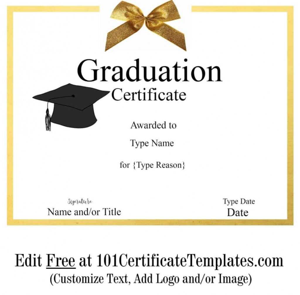 Free Graduation Certificate Template | Customize Online &amp; Print regarding Free Printable Graduation Certificate Templates