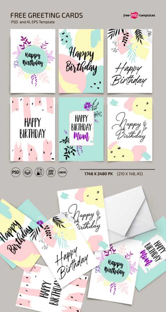 Free Greeting Card Template In Psd + Ai, Eps | Free Psd intended for Photoshop Birthday Card Template Free
