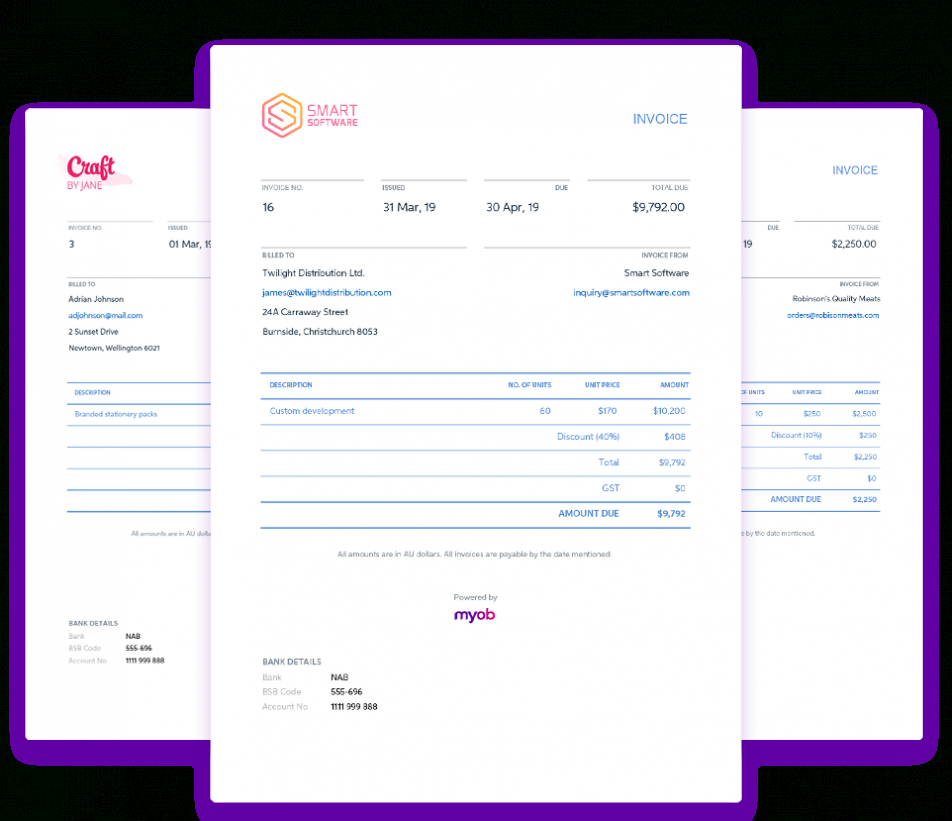 Free Invoice Template For Small Business | Myob Nz for Invoice Template New Zealand