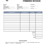 Free Itemized Invoice Template - Word | Pdf | Eforms within Itemized Invoice Template