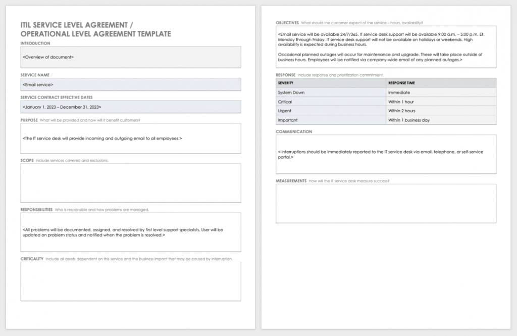 Free Itil Templates | Smartsheet within Itil Incident Report Form Template