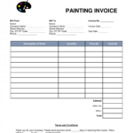 Free Painting Invoice Template - Word | Pdf | Eforms regarding Painter Invoice Template
