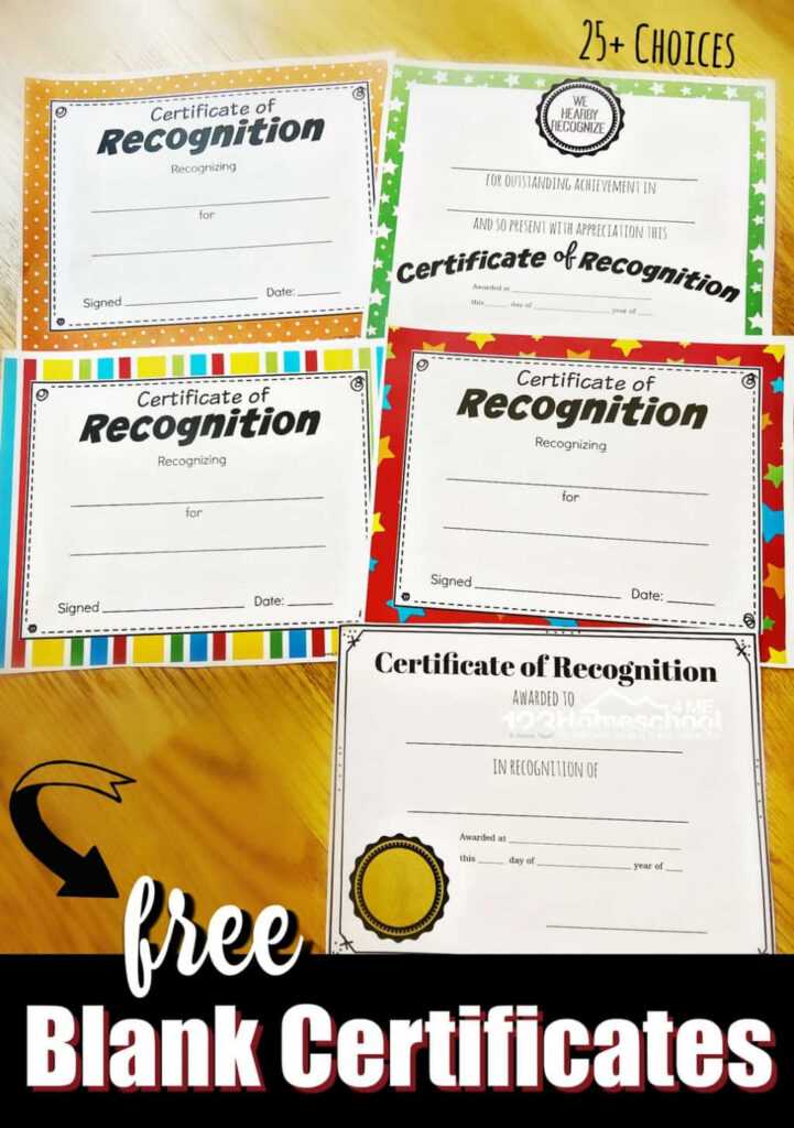 Free Printable Certificates with regard to Printable Certificate Of Recognition Templates Free