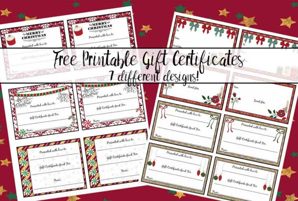 Free Printable Christmas Gift Certificates: 7 Designs, Pick with Merry Christmas Gift Certificate Templates