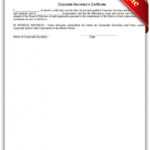 Free Printable Corporate Secretary'S Certificate Form (Generic) with Corporate Secretary Certificate Template