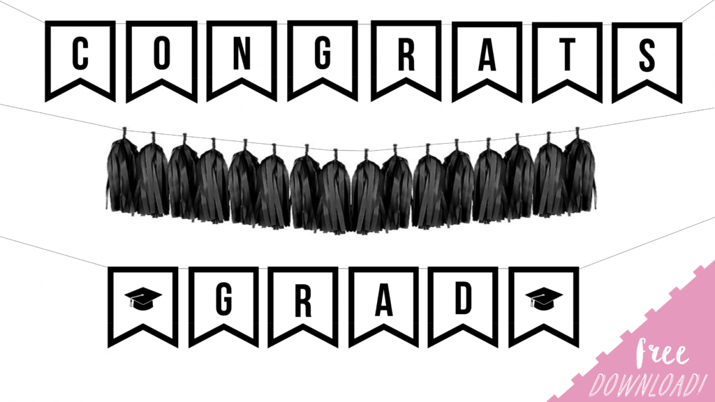 Free Printable Graduation Banner - By Sophia Lee with Graduation Banner Template