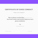 Free Sample Certificate Of Good Conduct | Certificate Template inside Good Conduct Certificate Template