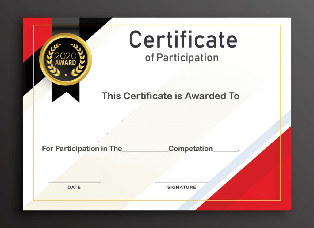 Free Sample Format Of Certificate Of Participation Template in Free Templates For Certificates Of Participation