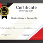 Free Sample Format Of Certificate Of Participation Template in Free Templates For Certificates Of Participation