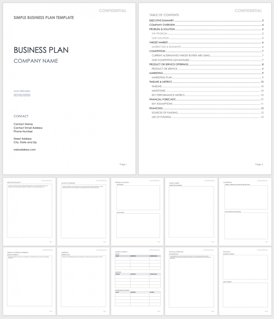 Free Simple Business Plan Templates | Smartsheet with Business Plan Template Free Word Document