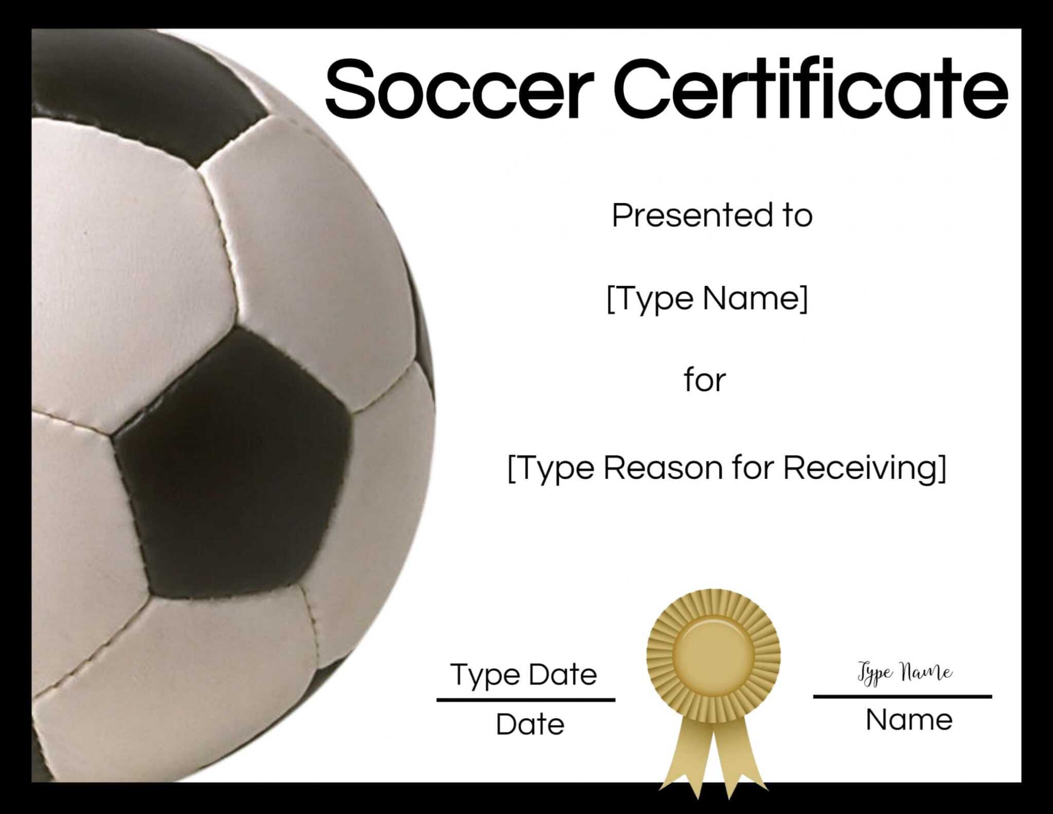 Soccer Award Certificate Templates Free