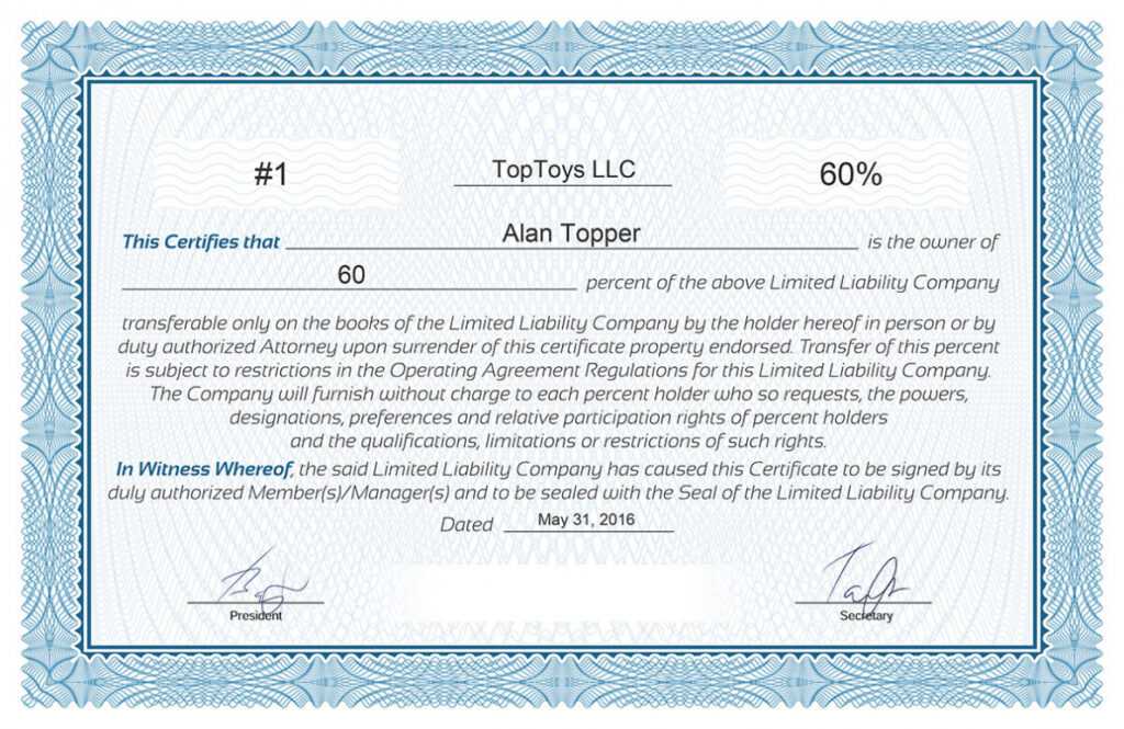 Free Stock Certificate Online Generator inside Llc Membership Certificate Template