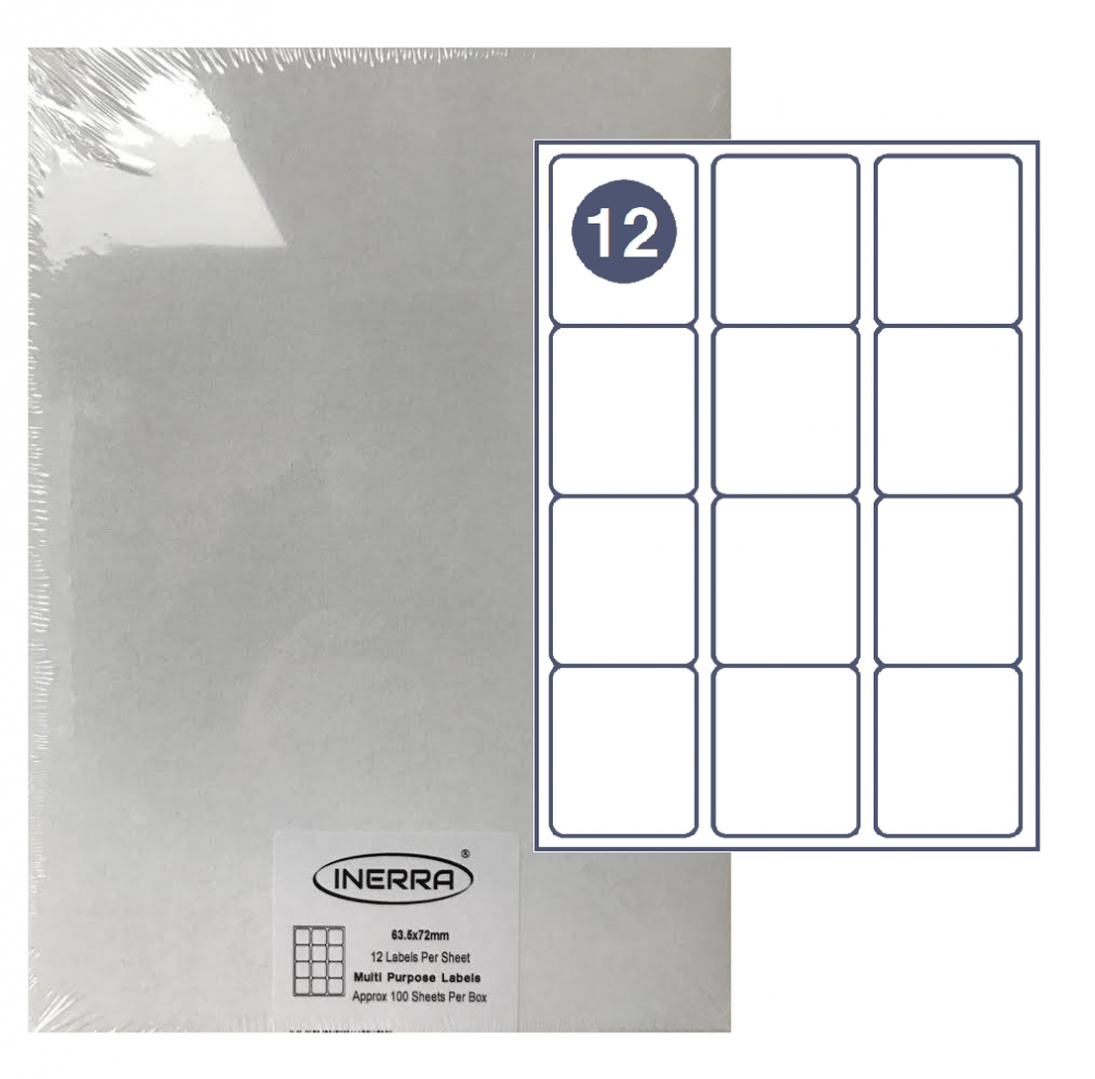 Free Template For Inerra Blank Labels - 12 Per Sheet pertaining to Label Template 12 Per Sheet