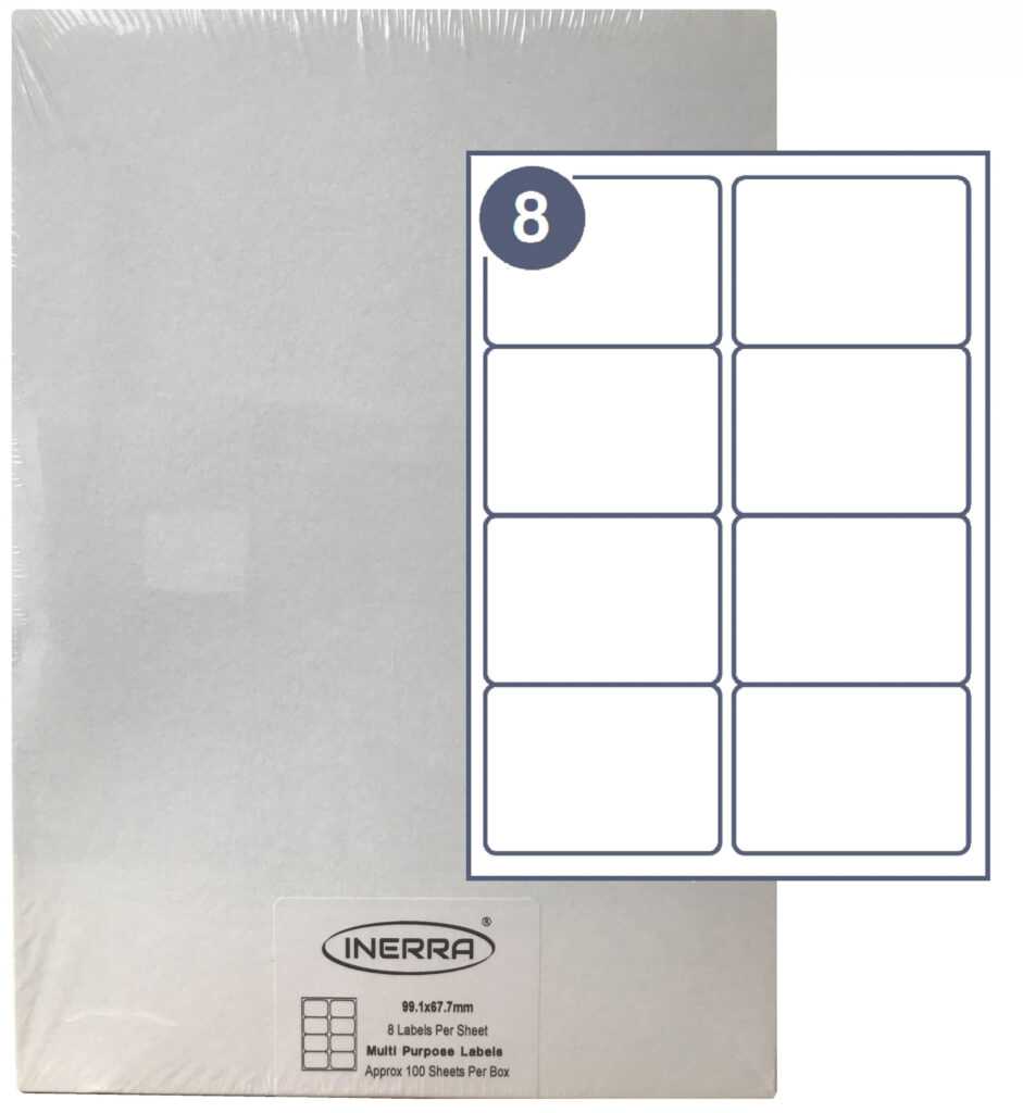 Free Template For Inerra Blank Labels - 8 Per Sheet with Template For Labels 8 Per Sheet