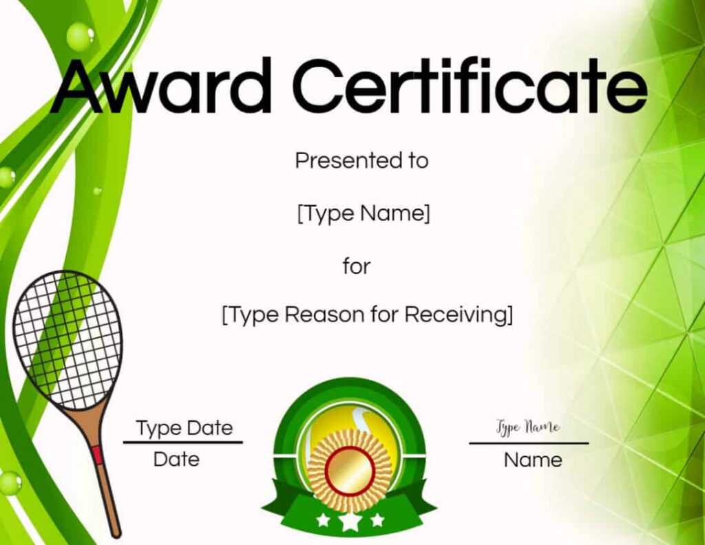 Free Tennis Certificates | Edit Online And Print At Home with Tennis Certificate Template Free