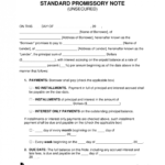 Free Unsecured Promissory Note Template - Word | Pdf | Eforms inside Unsecured Promissory Note Template