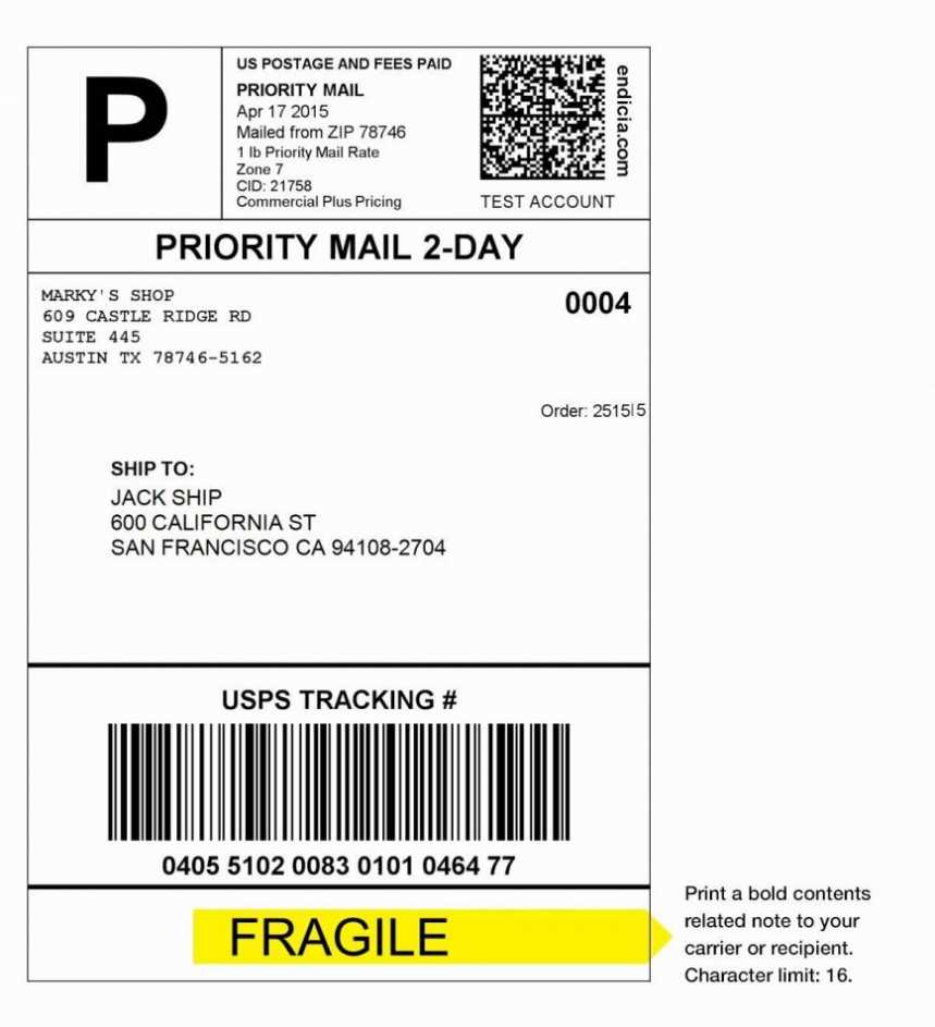Free Usp Shipping Label Template ~ Addictionary pertaining to Usps Shipping Label Template Download