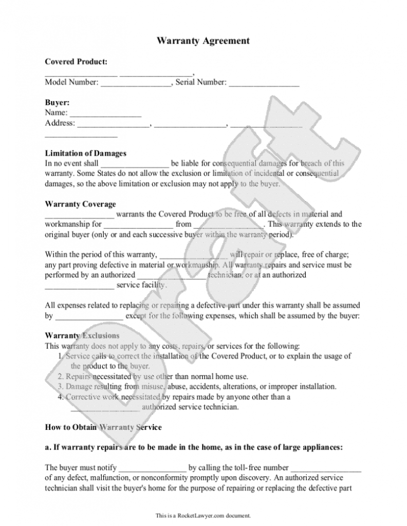 Free Warranty Agreement | Free To Print, Save &amp; Download inside Product Warranty Agreement Template