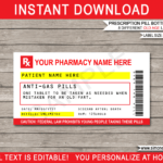 Funny Old Age Prescription Labels Template | Printable Gag Birthday Gift regarding Prescription Labels Template