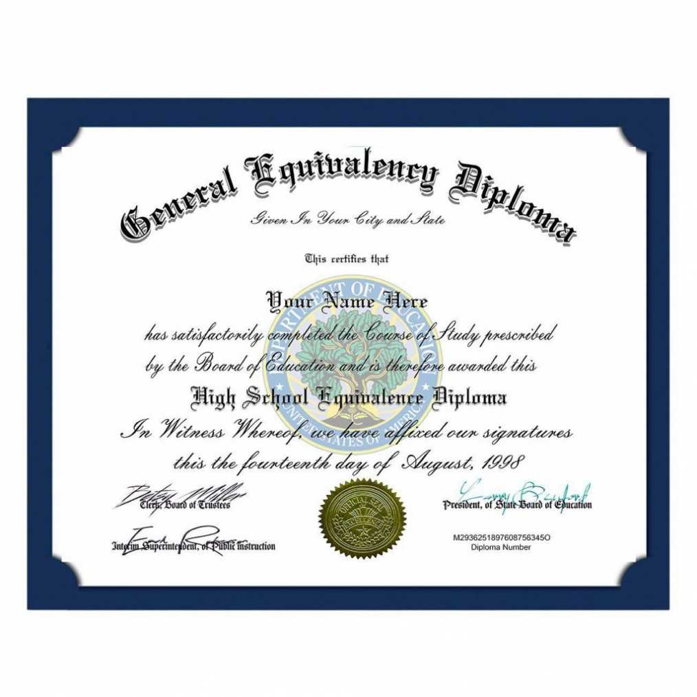 Ged Certificate Template Download ~ Addictionary for Ged Certificate Template