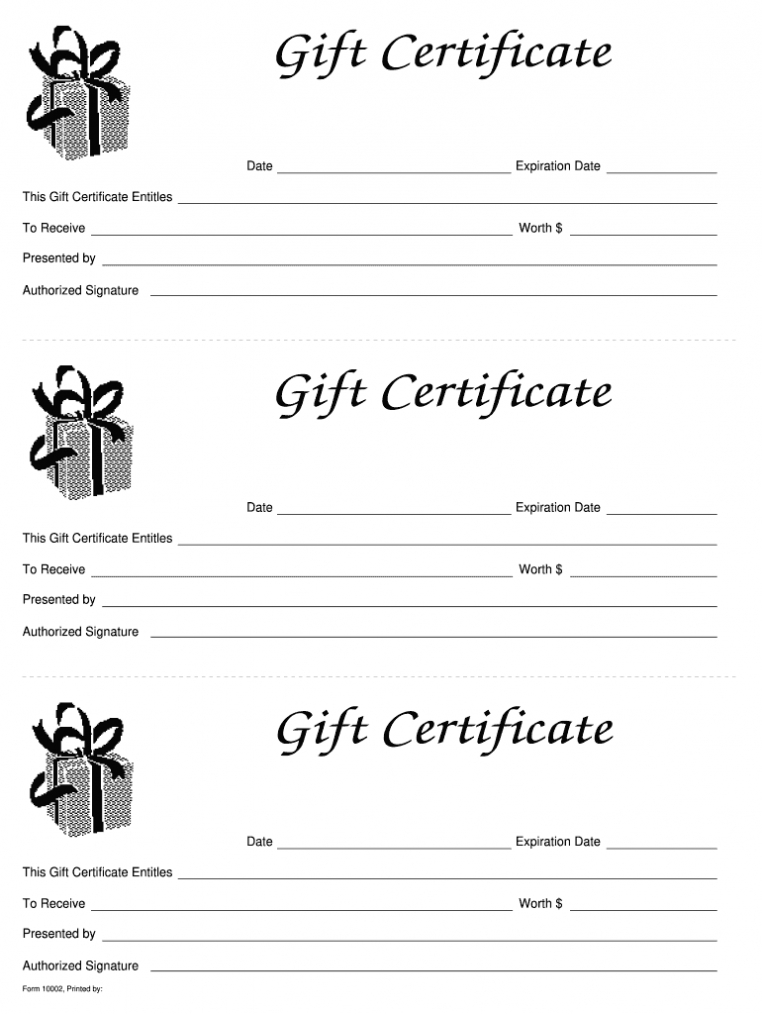 Gift Certificate Template - Fill Out And Sign Printable Pdf Template |  Signnow throughout Publisher Gift Certificate Template