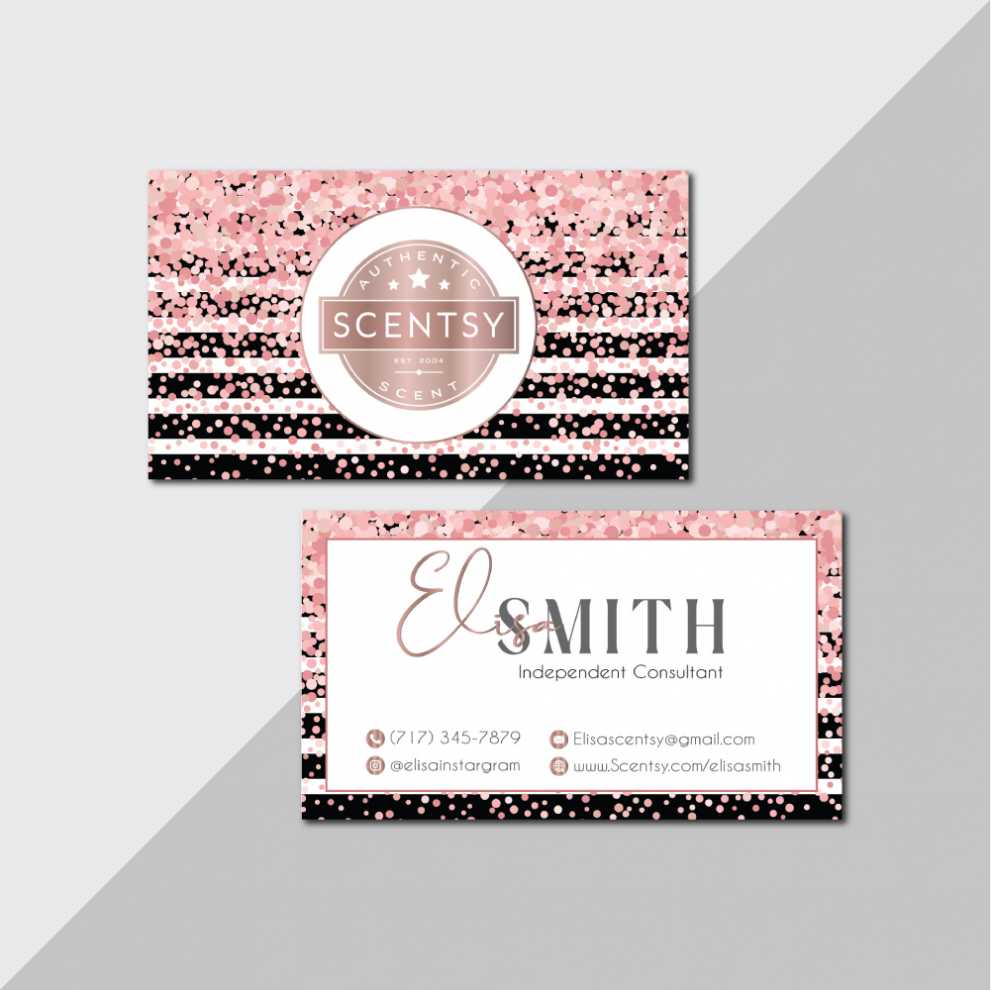 Glitter Scentsy Business Cards, Personalized Scentsy Card Ss16 with Scentsy Business Card Template