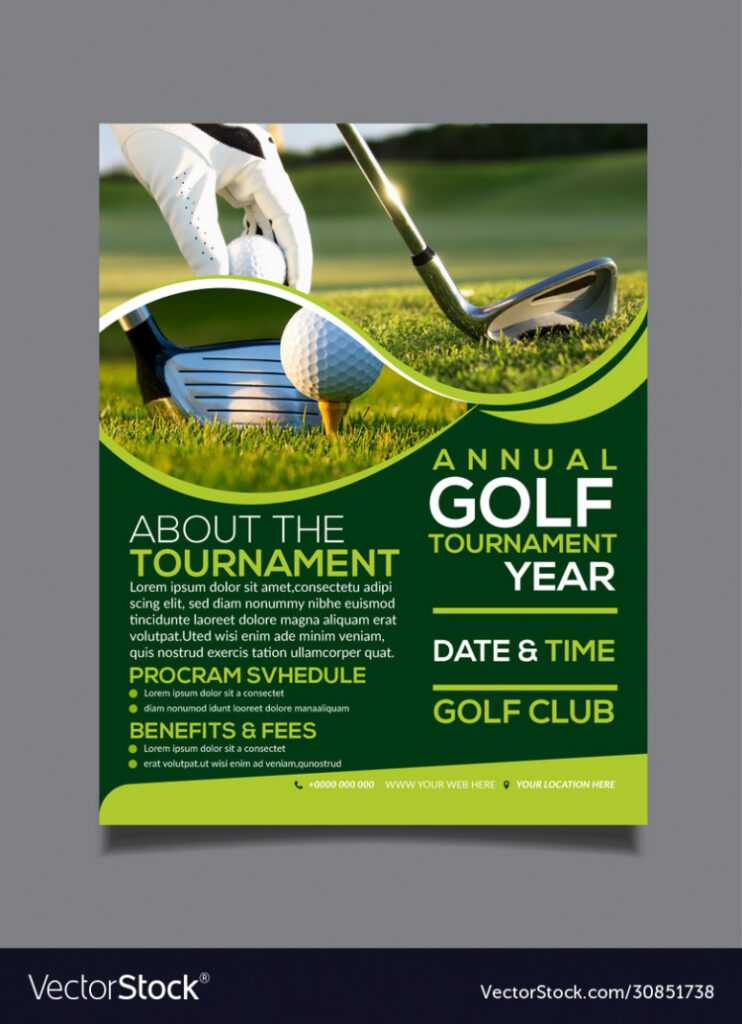 Golf Tournament Flyer Design Template Royalty Free Vector with regard to Golf Outing Flyer Template